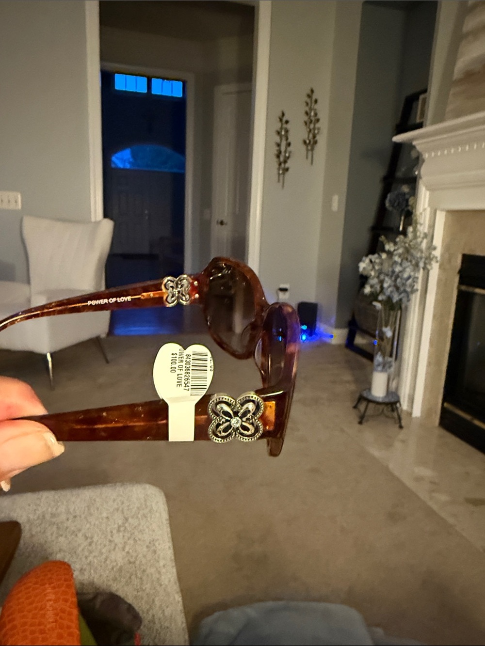 Brighton Brown Tortoiseshell Sunglasses with Floral Metal Accent